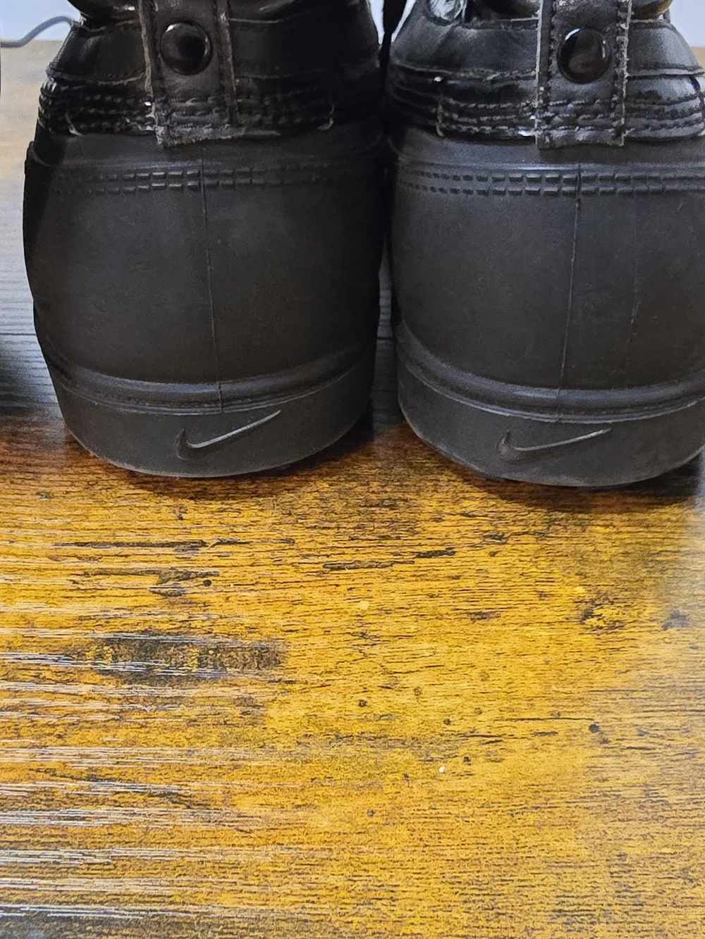 Nike Storm Warrior Hi Waterproof Rain Boots - Black Patent - Size 10